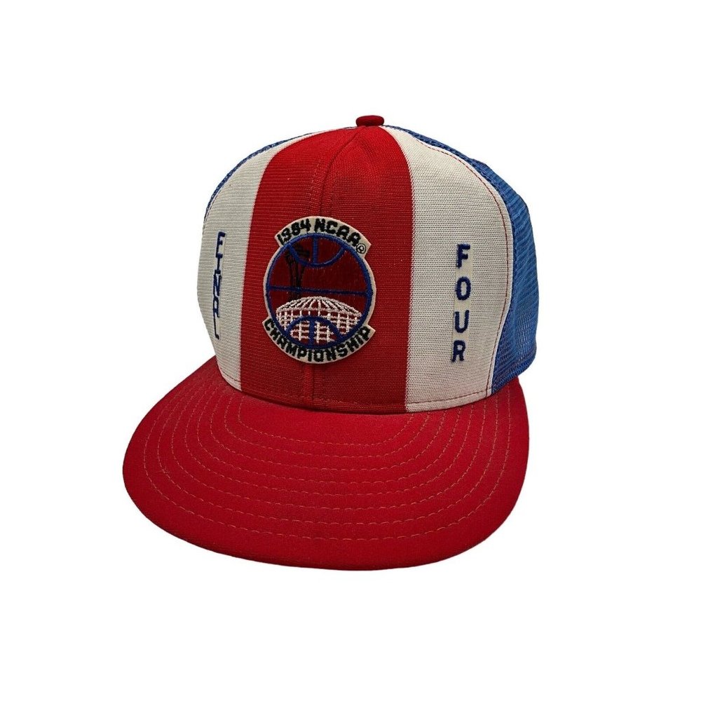 Vintage Final Four 1984 Snapback  Hat NCAA Cap Championship Lucky Stripes  Worn